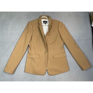 J Crew "Regent" Blazer Jacket Wool/ Elastane Brown Preppy Women's 10 Tall